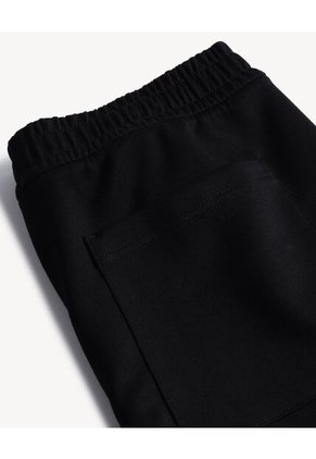 Bermuda Básico Pretina Elástica  Para Hombre Negro Seven Seven