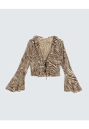 Blusa  Para Mujer Manga Larga Color Beige Marca Seven Seven #28124027