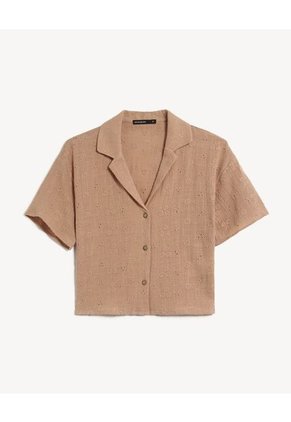 Blusa Para Mujer Manga Corta Color Café Marca Seven Seven #28124129