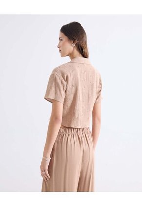 Blusa Para Mujer Manga Corta Color Café Marca Seven Seven #28124129