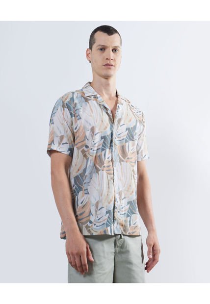 Camisa Para Hombre Manga Corta  Color Crudo Marca Seven Seven #45012041