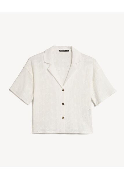 Blusa Para Mujer Manga Corta Color Marfil Marca Seven Seven #28124128