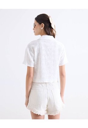 Blusa Para Mujer Manga Corta Color Marfil Marca Seven Seven #28124128