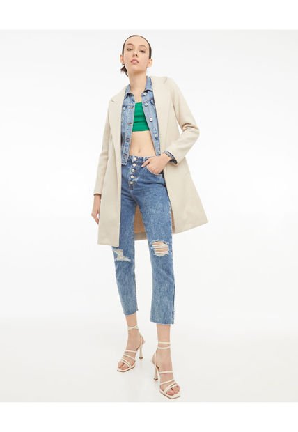 Jean Para Mujer Mom Color Azul Medio Marca Seven Seven #28160648