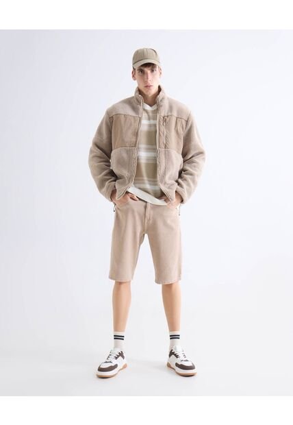 Bermuda  Para Hombre Regular Largo Color Arena Marca Seven Seven #45100761