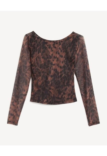 Camiseta Para Mujer Manga Larga Moda Color Café Marca Seven Seven #28096470