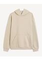 Buzo Hoodie Con Bordado Posterior  Para Hombre Beige Seven Seven de Seven Seven
