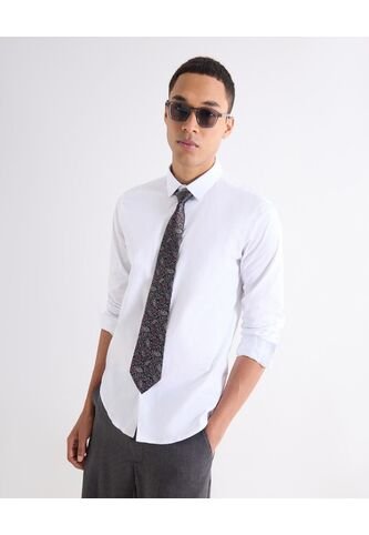 Camisa Para Hombre Manga Larga Sin Bolsillo Cuello Casual M Color Blanco Marca Seven Seven #45012210 Seven Seven