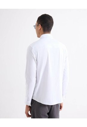 Camisa Para Hombre Manga Larga Sin Bolsillo Cuello Casual M Color Blanco Marca Seven Seven #45012210