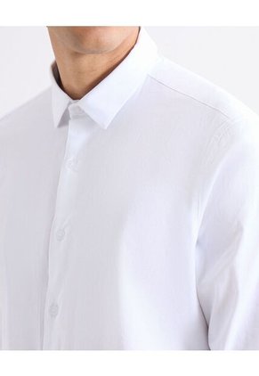 Camisa Para Hombre Manga Larga Sin Bolsillo Cuello Casual M Color Blanco Marca Seven Seven #45012210