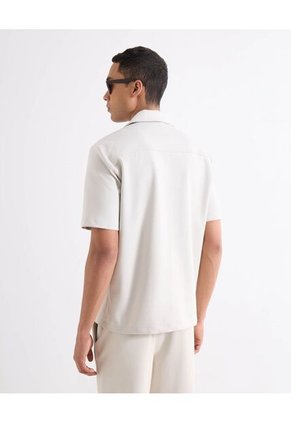 Camiseta Relaxed Con Botonadura  Para Hombre Gris Seven Seven