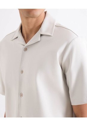 Camiseta Relaxed Con Botonadura  Para Hombre Gris Seven Seven