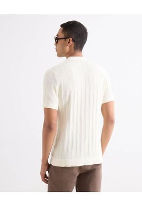 Polo Para Hombre Cuello Tejido Sin Bolsillo Color Crudo Marca Seven Seven #45110901