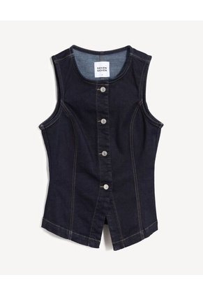 Chaleco Para Mujer Plano Color Azul Marca Seven Seven #28250150