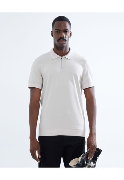Polo Para Hombre Cuello Tejido  Color Beige Marca Seven Seven #45110823