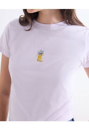 Camiseta Para Mujer Manga Corta Cuello Redondo Color Rosado Marca Seven Seven #28096550