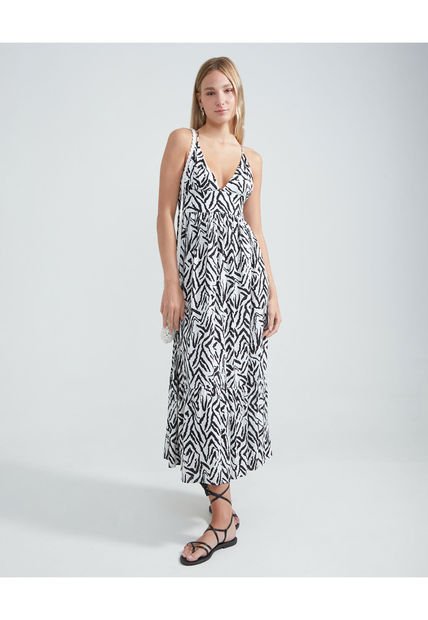 Vestido Para Mujer Manga Sisa Color Crema Marca Seven Seven #28171241