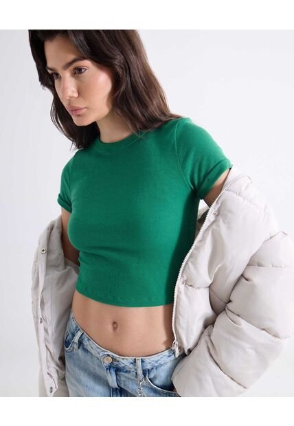 Camiseta Para Mujer Manga Corta Cuello Redondo Color Verde Marca Seven Seven #28096179