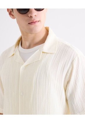 Camisa Relaxed Texturizada  Para Hombre Marfil Seven Seven