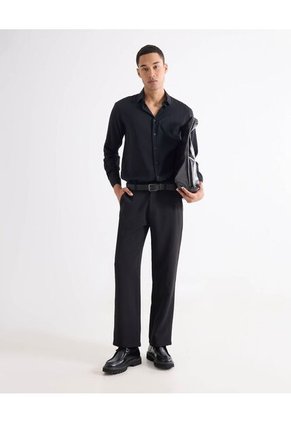 Camisa Para Hombre Manga Larga Sin Bolsillo Cuello Casual M Color Negro Marca Seven Seven #45012197