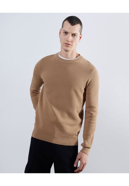 Saco Para Hombre Cuello Redondo Color Camel Marca Seven Seven #45330229