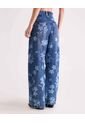 Jean Barrel Estampado Floral  Para Mujer Azul Seven Seven de Seven Seven