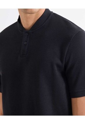 Polo Para Hombre Cuello Tejido Sin Bolsillo Color Negro Marca Seven Seven #45110933