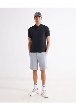 Polo Para Hombre Cuello Tejido Sin Bolsillo Color Negro Marca Seven Seven #45110933