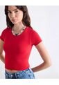 Camiseta Para Mujer Manga Corta Cuello Redondo Color Rojo Marca Seven Seven #28096407 de Seven Seven