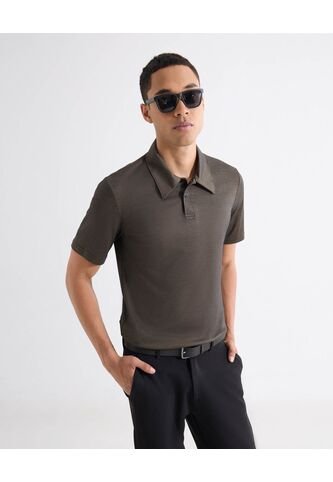 Polo Para Hombre Cuello Maquina Sin Bolsillo Color Café Marca Seven Seven #45110942 Seven Seven