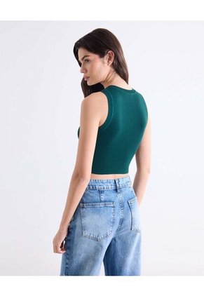 Camiseta Para Mujer Manga Sisa Cuello Redondo Color Verde Marca Seven Seven #28096409