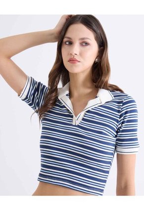 Camiseta Para Mujer Manga Corta Moda Color Azul Marca Seven Seven #28096488