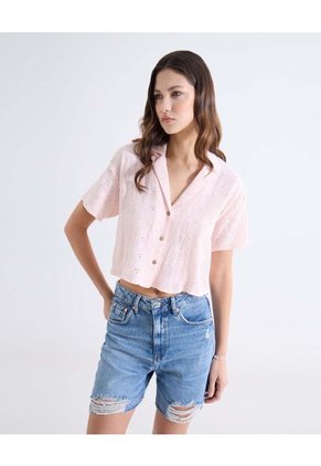 Blusa Para Mujer Manga Corta Color Rosado Marca Seven Seven #28124130