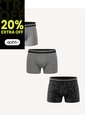 Bóxer Corto Estampados Surtidos Pack X3 X3 Para Hombre Gris Seven Seven de Seven Seven