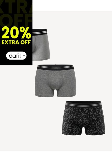 Bóxer Corto Estampados Surtidos Pack X3 X3 Para Hombre Gris Seven Seven
