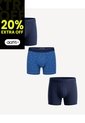 Bóxer Medio Pretina Ancha Pack X3 X3 Para Hombre Azul Seven Seven de Seven Seven