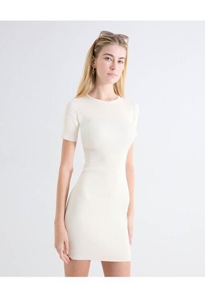 Vestido Mini Cuello Redondo  Para Mujer Blanco Seven Seven
