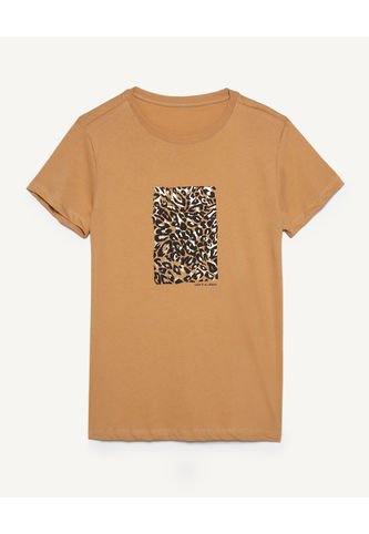 Seven Seven - Camiseta Mujer Seven M/C Café Algodón