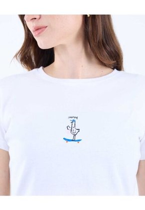 Camiseta Para Mujer Manga Corta Color Crudo Marca Seven Seven #28096084