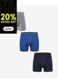 Bóxer Medio Colores Sólidos Pack X3 X3 Para Hombre Surtido Seven Seven de Seven Seven