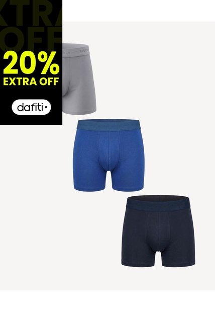 Bóxer Medio Colores Sólidos Pack X3 X3 Para Hombre Surtido Seven Seven