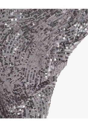 Blusa Asimétrico De Lentejuelas  Para Mujer Gris Seven Seven