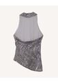 Blusa Asimétrico De Lentejuelas  Para Mujer Gris Seven Seven de Seven Seven