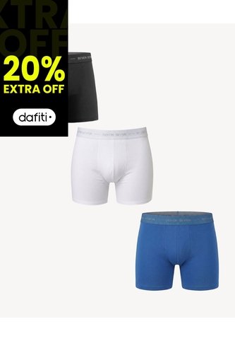 Bóxer Medio En Algodón Suave X3 Para Hombre Azul Seven Seven Seven Seven