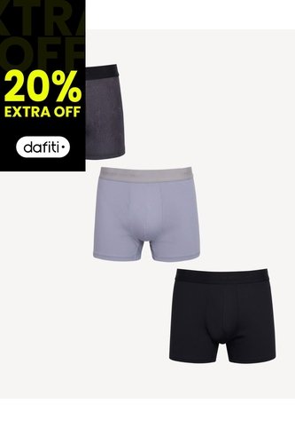 Pack X3 De Boxers Medios Texturizados  Para Hombre Gris Seven Seven Seven Seven