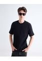 Camiseta Texturizada En Tricot  Para Hombre Negro Seven Seven de Seven Seven