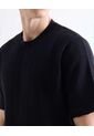 Camiseta Texturizada En Tricot  Para Hombre Negro Seven Seven de Seven Seven