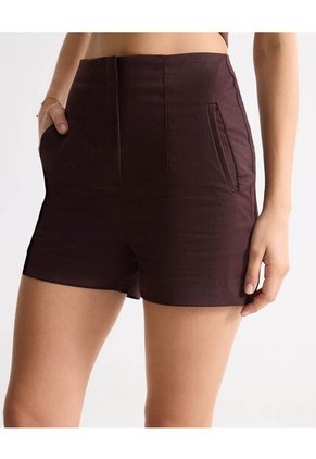 Short Para Mujer Multiusos Plano Color Café Marca Seven Seven #28191108