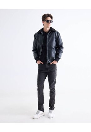 Camiseta Texturizada En Tricot  Para Hombre Negro Seven Seven