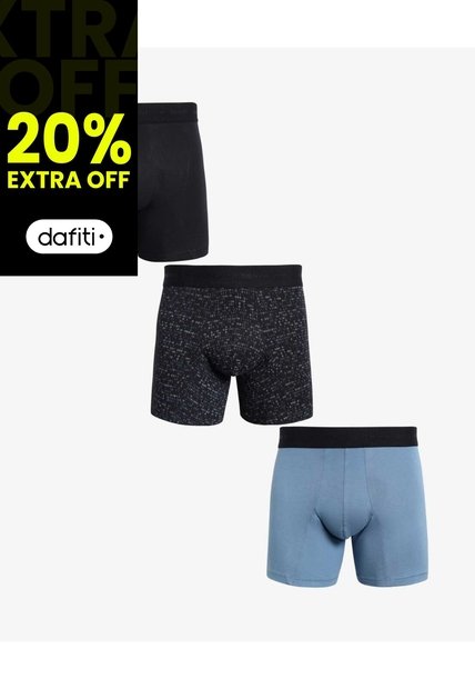Pack X3 Bóxer Medio X3 Para Hombre Negro Seven Seven